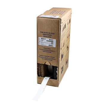 Picture of Brady White Abrasion-Resistant, Chemical-Resistant, Humidity-Resistant Thermoplastic Polyether Polyurethane Thermal Transfer BM-10X60-7643-WT Die-Cut Thermal Transfer Printer Tag Roll (Main product image)