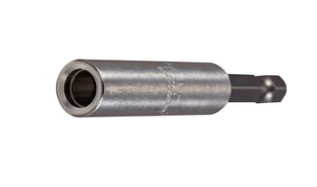 Vega Tools 1/4 in Magnetic C-Ring Bit Holder 1100MH1CD2 - 1/4 in-Hex Shank - S2 Steel & Stainless Steel - 4 in Length - Stainless & Gunmetal Grey Finish - 02291