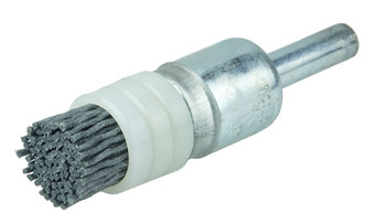 Weiler Nylox Nylon Cup Brush - Shank Attachment - 1/2 in Diameter - 0.040 in Bristle Diameter - End Style: Banded - 11162