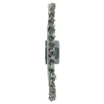 Weiler Vortec Pro 36296 Wheel Brush - 5 in Dia - Knotted - Stringer Bead Stainless Steel Bristle