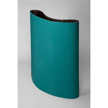 3M 577F Coated Alumina Zirconia Green Sanding Belt - Cloth Backing - YF Weight - 120 Grit - Fine - 37 in Width x 60 in Length - 69115