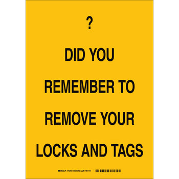 Brady Lockout/Tagout Sign 65682, Fiberglass Reinforced Polyester ...