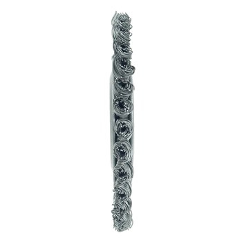 Weiler Roughneck 13124 Wheel Brush - 4 in Dia - Knotted - Stringer Bead Steel Bristle