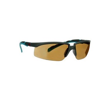 3M Solus 2000 Series Safety Glasses S2005SGAF-BGR - Scotchgard Anti-Fog Brown Lens - Gray/Teal Ratcheting Temples