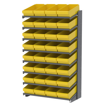 Picture of Akro-Mils APRS18188 APRS 900 lb Yellow Gray Powder Coated Steel 16 ga Single Sided Fixed Rack (Main product image)