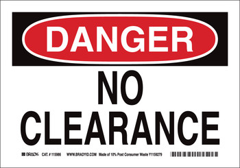 Picture of Brady B-558 Recycled Film Rectangle White English Equipment Safety Sign part number 118206 (Main product image)