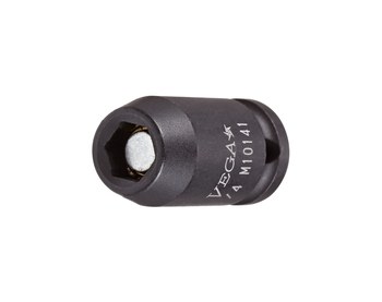 Vega Tools M11401 14 mm Long Length Thin Wall Impact Socket - S2 Modified Steel - 1/4 in Square Drive - B - Straight - 25.0 mm Length - 02342