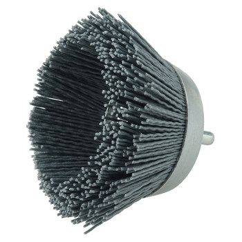 Weiler Nylox Nylon Cup Brush - Shank Attachment - 2 3/4 in Diameter - 0.022 in Bristle Diameter - 14401