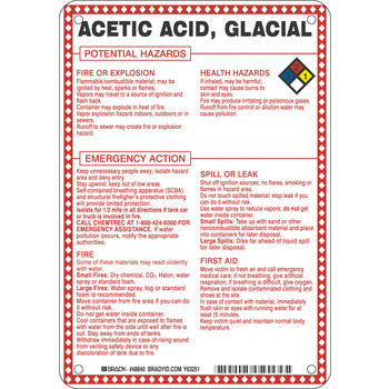 Picture of Brady B-120 Fiberglass Reinforced Polyester Rectangle White English Hazardous Material Sign part number 48840 (Main product image)