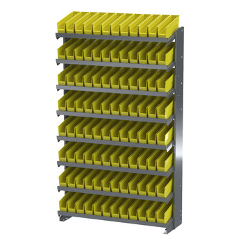 Picture of Akro-Mils APRS110Y APRS 400 lb Yellow Gray Powder Coated Steel 16 ga Single Sided Fixed Rack (Main product image)