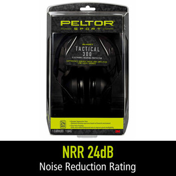 Picture of 3M PELTOR Sport Tactical 300 TAC300-OTH Black Over Head Electronic Hearing Protector Headset (Main product image)