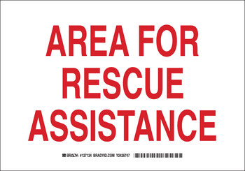 Picture of Brady B-401 High Impact Polystyrene Rectangle White English Emergency Area Sign part number 127123 (Main product image)
