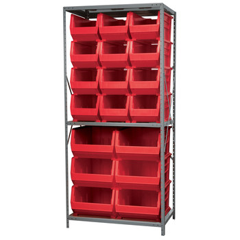 Picture of Akro-Mils AS2479ASSORT 6500 lb Adjustable Red Gray Powder Coated Steel 22 ga Open Fixed Shelving System (Main product image)