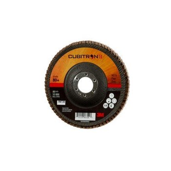 3M Cubitron II 967A Type 27 Flap Disc 86720 - Ceramic Precision-Shaped Grain - 5 in - 80+ - Medium