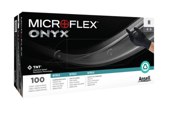 Microflex Onyx N64 Disposable Gloves N645, Size 2XL, Black