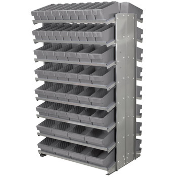 Picture of Akro-Mils APRDAST 800 lb Gray Powder Coated Steel 16 ga Double Sided Fixed Rack (Main product image)