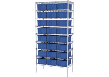 Picture of Akro-Mils AWS183633166 Akro-Grid 2000 lb Adjustable Blue Chrome Steel Open Fixed Shelving System (Main product image)