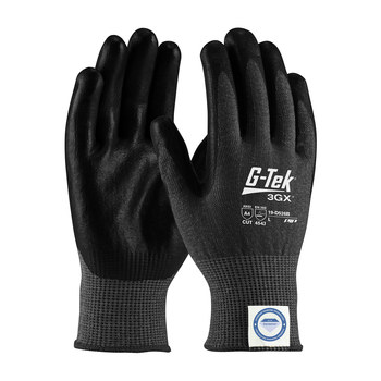 PIP G-Tek 3GX Black 19-D534B Black Large Cut-Resistant Gloves - ANSI A4 Cut Resistance - Nitrile Foam Coating - 19-D534B/L