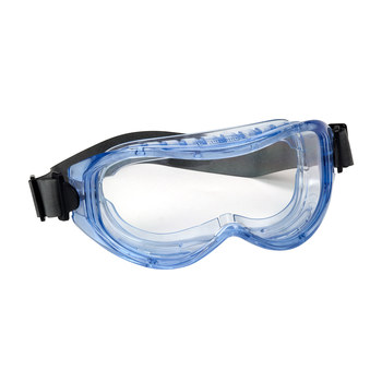 Bouton Optical Contempo 251-5300 Universal Polycarbonate Safety Goggles Clear Lens - Light Blue Frame - Indirect Vent - 616314-59558