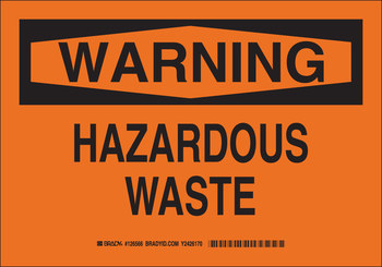 Picture of Brady B-401 Polystyrene Rectangle Orange English Hazardous Material Sign part number 126568 (Main product image)