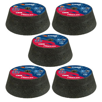 Weiler Tiger AO Portable Grinding Cup Wheels 68360 - 6 in - Aluminum Oxide - 16 - Q