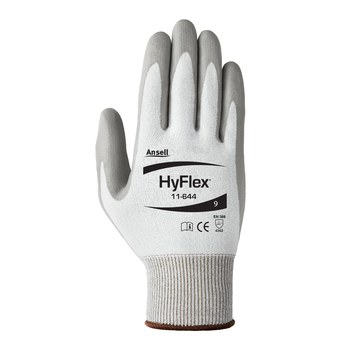 Ansell HyFlex 11-644 Grey 12 Cut-Resistant Glove - ANSI A2 Cut Resistance - Polyurethane Palm Coating - 11-644/SZ 12