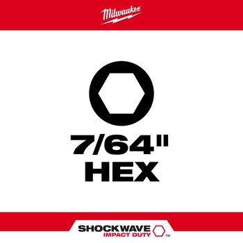 Milwaukee SHOCKWAVE Impact Duty Hex Insert Bit 48-32-4703 - Alloy Steel - 1 in Length - 34404