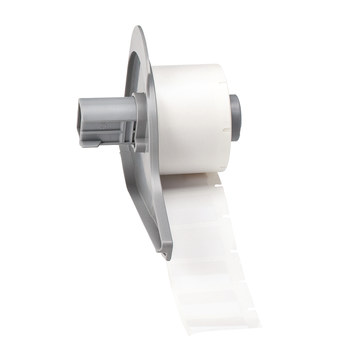 Picture of Brady Clear / White Self-Extinguishing, Self-Laminating Vinyl Thermal Transfer M71-96-427 Die-Cut Thermal Transfer Printer Label Roll (Main product image)