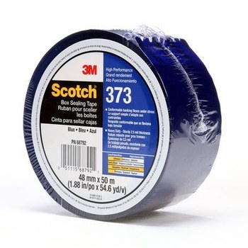 3M Scotch 373 Blue Box Sealing Tape - 48 mm Width x 50 m Length - 2.5 mil Thick - 68792