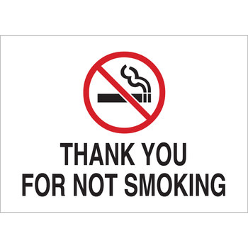 Picture of Brady B-120 Fiberglass Reinforced Polyester Rectangle White English No Smoking Sign part number 141929 (Main product image)