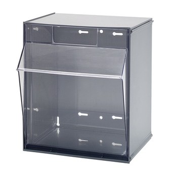 Picture of Quantum Storage QTB301GY Gray Clear Powder Coated Plastic Stackable Tip Out Bin Cabinet (Main product image)