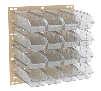 Picture of Akro-Mils 30553B1 Ready Space 150 lb Stone White Powder Coated Steel Double Sided Louvered Floor Rack (Main product image)