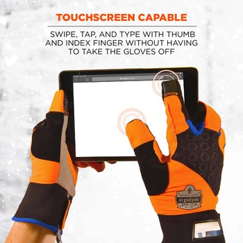 Ergodyne ProFlex 818WP Hi-Vis Orange Large Cold Condition Gloves - Thinsulate Insulation - 17394