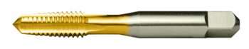 Cleveland 1001-TN #8-32 UNC H3 Taper Hand Tap - 4 Flute - TiN Finish - High-Speed Steel - 2.13 in Overall Length - C54307