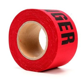 3M Scotch 515 Red Warning Tape - Pattern/Text = DANGER - 3 in Width x 150 ft Length - 10 mil Thick - 57788