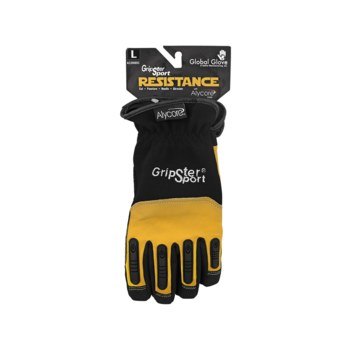 Global Glove Gripster Sport AC2008SC Gold/Black Large Goatskin Cut-Resistant Gloves - ANSI A9 palm, ANSI A7 bottom of fingers and thumb Cut Resistance - Leather Coating - AC2008SC-9(L)