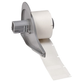 Picture of Brady Clear / White Self-Extinguishing, Self-Laminating Vinyl Thermal Transfer M71-19-427 Die-Cut Thermal Transfer Printer Label Roll (Main product image)