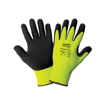 Global Glove Samurai Glove Tuffalene CR18NFT-R Yellow/Green Large Cut-Resistant Gloves - ANSI A2 Cut Resistance - Nitrile Palm & Fingertips Coating