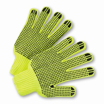 Picture of West Chester HVG708SKBS High-Visibility Green Large Cotton/Polyester Full Fingered General Purpose Gloves (Main product image)