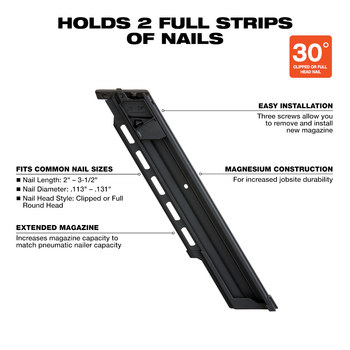 Milwaukee M18 FUEL Framing Nailer Extended Capacity Magazine 48-08-2745 - 1.4 lb