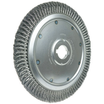 Weiler 09790 Wheel Brush - 14 in Dia - Knotted - Standard Twist Steel Bristle