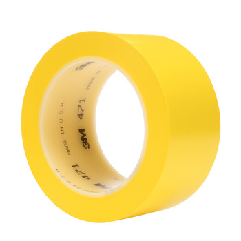 3M 471 Yellow Marking Tape - 2 in Width x 36 yd Length - 5.2 mil Thick - 68856