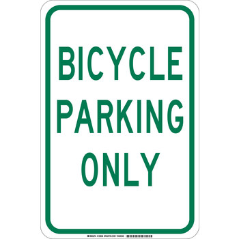 Picture of Brady B-555 Aluminum Rectangle White English Parking Restriction, Permission & Information Sign part number 129654 (Main product image)