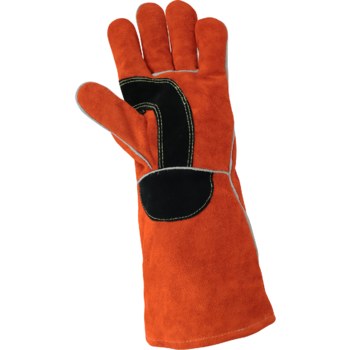 Global Glove Russet Universal Split Cowhide Welding Gloves - Wing Thumb - 16 in Length - 1200-16