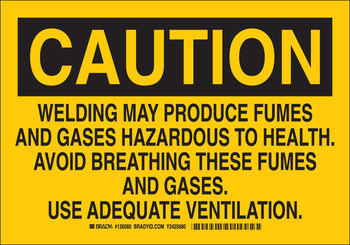 Picture of Brady B-401 Polystyrene Rectangle Yellow English Chemical Warning Sign part number 126079 (Main product image)