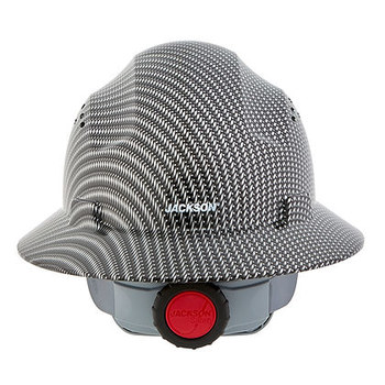 Jackson Safety Blockhead 370 Speed Dial Hard Hat 20620 - Size 6 1/2 - 8 in - Carbon Fiber Silver - 62121