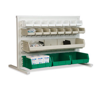 Picture of Akro-Mils 98536320SS Ready Space 100 lb White Powder Coated Steel Single Sided Louvered Bench Rack (Main product image)