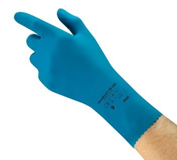 Ansell AlphaTec 88-356 Blue 9 Unsupported Chemical-Resistant Gloves - Fishscale Finish - 17 mil Thick - 076490-20019