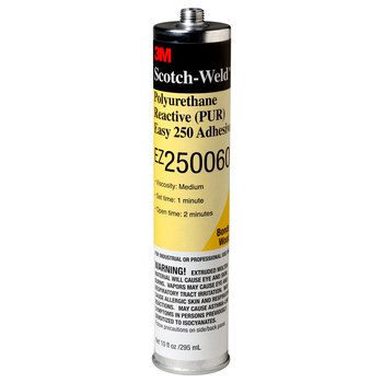 3M Scotch-Weld EZ250060 One-Part White Polyurethane Adhesive - Solid 0.1 gal Cartridge - 23550