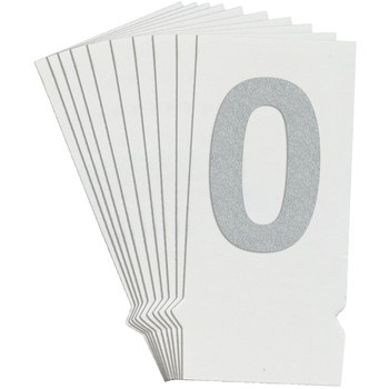 Picture of Brady Quik-Lite White Reflective Outdoor 9730-0 Number Label (Main product image)